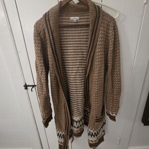 L.L. Bean Brown and Cream Women's Sweater